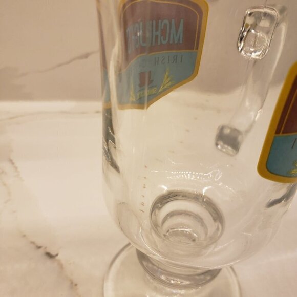 SET of 5 Irish Coffee Clear Glasses with logo Handle 2" Stem - Picture 12 of 14